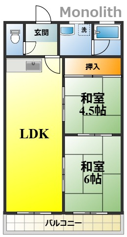 サニーハイツ健翔の間取り