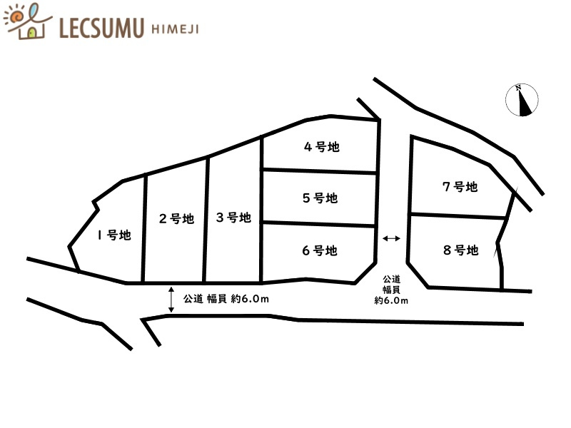 姫路市御立東４丁目／８区画の区画図