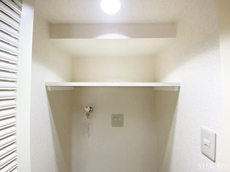 駒込大河原ビルの収納|洗濯機上収納です☆