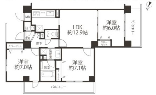 インターハイム東川口プレディエンスの間取り