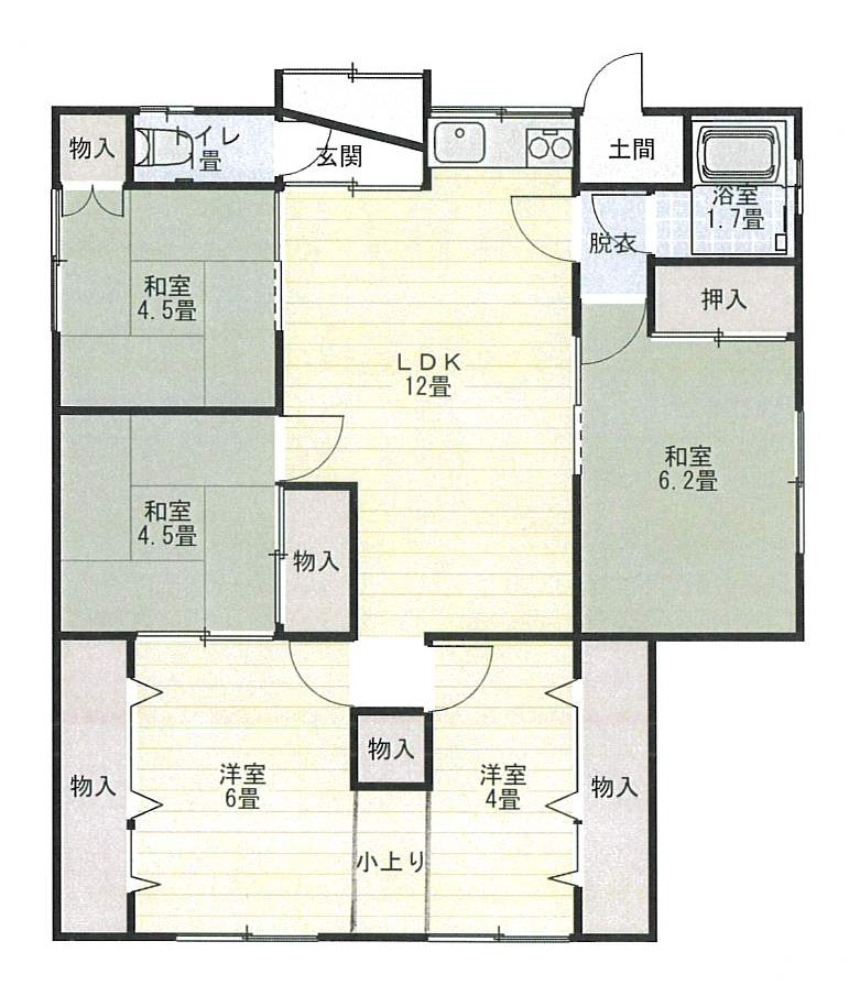 緑ケ岡5丁目　平屋5LDK！！の間取り|5LDK