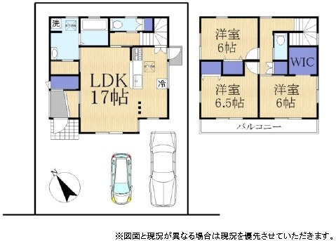栗東市中沢3丁目1号棟　新築戸建て