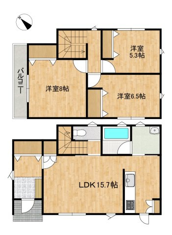 八戸市大字白銀町字栗沢道の間取り