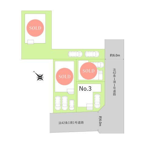富士見市東みずほ台３丁目の新築一戸建の区画図|みずほ台駅徒歩7分の好立地！
2LDK～4LDKと多彩な間取りの新築一戸建て全4棟。