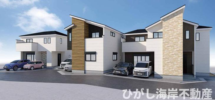 茅ヶ崎市高田1丁目　新築戸建　全４棟の外観パース|イメージパスですので実際のものと多少異なります。