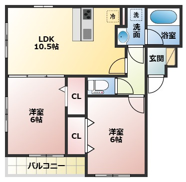 習志野市谷津７丁目のアパートの間取り