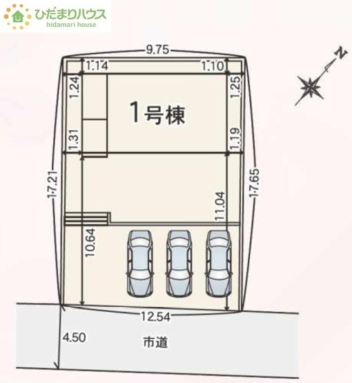 【区画図】 | 我孫子市新木野4丁目24-2期　新築戸建 | 急な来客時にも安心な、並列駐車3台まで可能です(^^♪