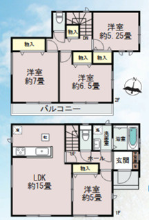 【間取り】 | 千葉市中央区寒川町二丁目　新築分譲住宅A号棟 | 千葉市中央区寒川町２丁目　A号棟　４LDK