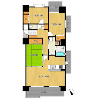 【間取り】 | 堺柳之町アーバンコンフォート | 南・北・東向きの三方角部屋♪日当り・通風良好！たっぷりの陽光に包まれる明るい住まいに気持ちも明るくなりますね！