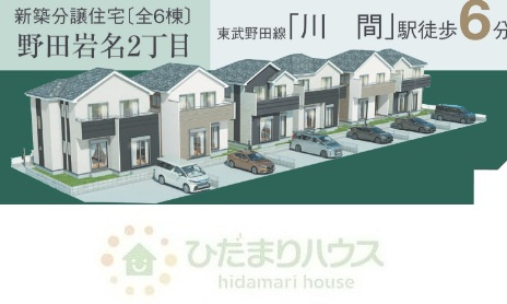 野田岩名2丁目　新築戸建　C号棟の外観パース|全６棟パース（現状と異なる場合がございます。）