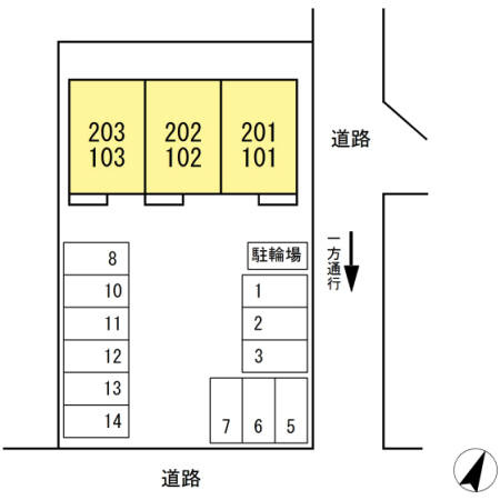 エレガンス三本木の区画図