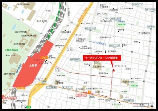 プライマル上野・稲荷町の地図