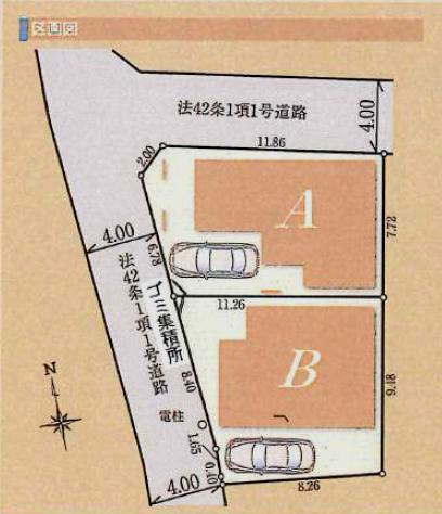 【区画図】 | 練馬区南田中5丁目新築戸建全2棟。最終1棟 | 全2棟　販売棟数1棟（A号棟）