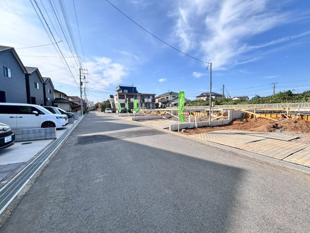 野田岩名2丁目　新築戸建　D号棟の前面道路含む現地写真|2025年11月現地写真(^^)