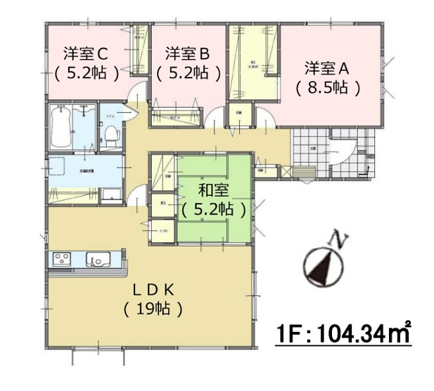 【間取り】 | 糸島市志摩師吉8期・平屋　2号棟（全7棟）【仲介手数料無料・0円】 | 平日、土日祝日もお好きな日時にご見学可能です。お気軽にお問合せ下さい。