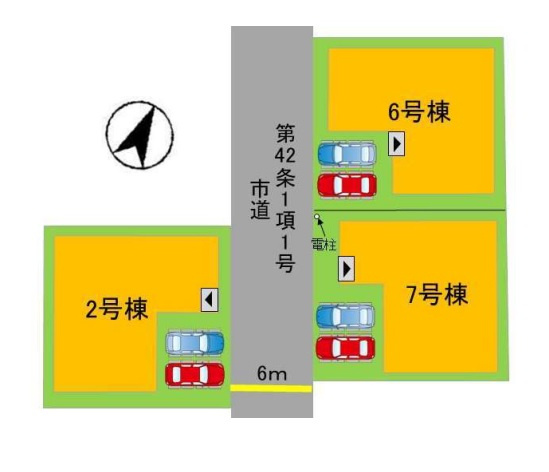 【区画図】 | 糸島市志摩師吉8期・平屋　2号棟（全7棟）【仲介手数料無料・0円】 | 区画図です。2号棟