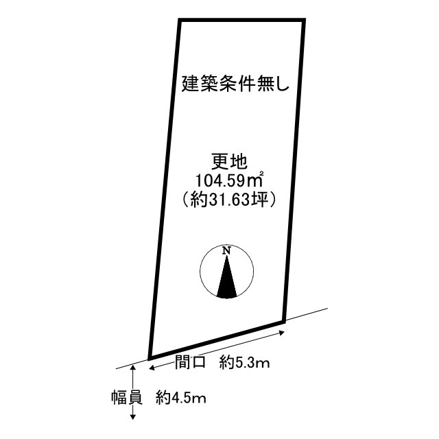 修学院狭間町 建築条件無 土地の土地図