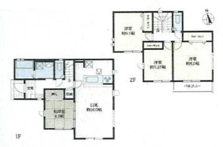 【間取り】 | 伊勢原市串橋  1号棟 4期 | Ｗロックカードキー　1階掃き出し窓シャッター付　南向きバルコニー　浴室乾燥機+窓　全居室収納