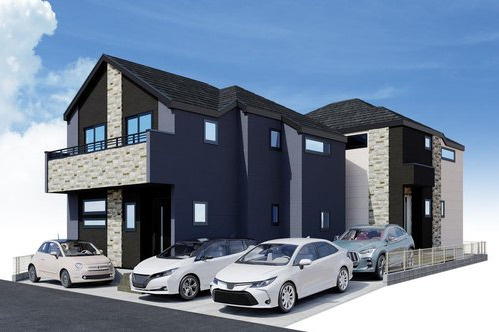 練馬区富士見台3丁目　ZEH水準省エネ邸宅　最終1棟の外観パース