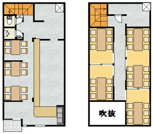 松籟荘店舗の間取り