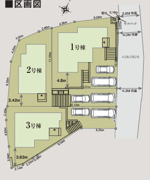 【区画図】 | 福岡市西区拾六町3丁目1期　3号棟（全3棟）【仲介手数料無料・0円】 | 区画図です。3号棟