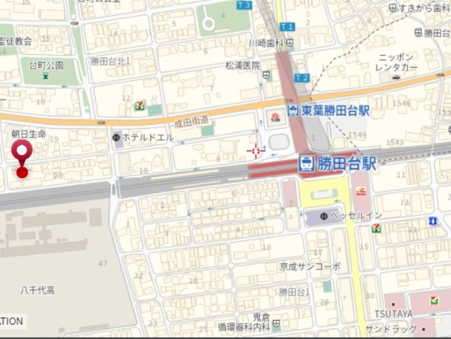 ベルメゾン勝田台２の地図|★案内図★
