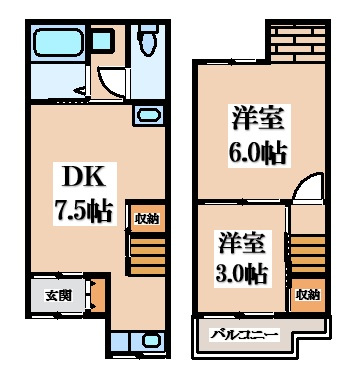 【間取り】 | 中小阪４丁目貸家
