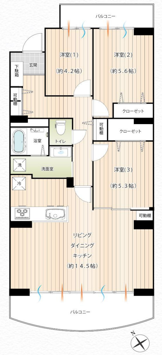 戸塚ガーデンハウスA棟【仲介手数料無料】の間取り
