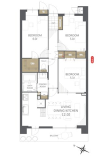 【間取り】サンクレイドル宮城野ルラーシュ 