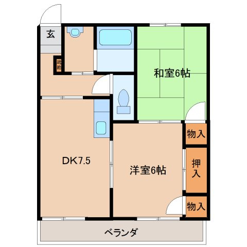 あらいコーポ（境野）の間取り