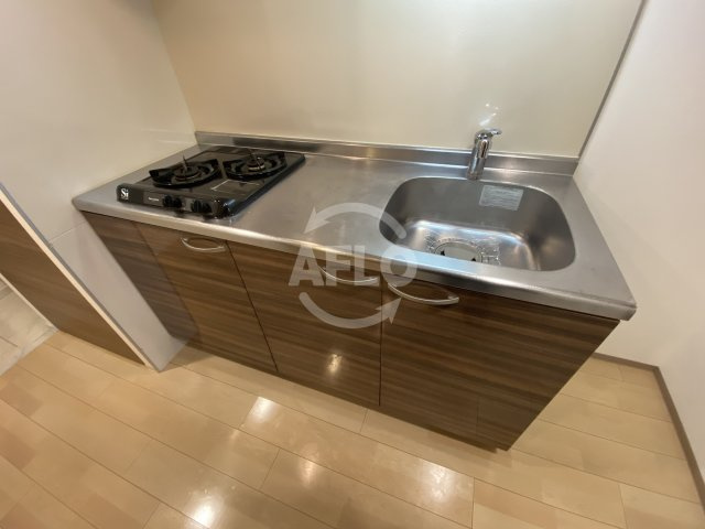 レジュールアッシュ南堀江のキッチン|レジールアッシュ南堀江　ガス二口システムキッチン