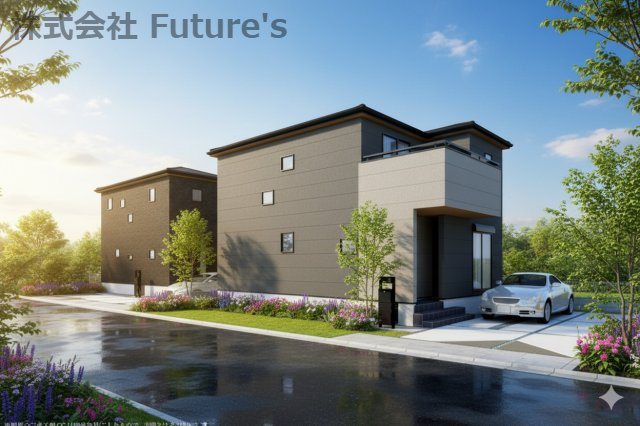 三郷市鷹野4丁目　新築戸建　全6棟　5号棟の外観パース|完成予想図／このパースは図面を基に描いたもので実際とは多少異なる場合がございます。