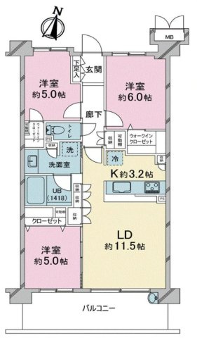 青葉台コートテラス【仲介手数料無料】ペット可♪の間取り