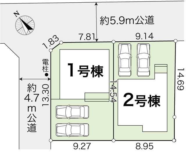 高知市高須3期2棟 2号棟の区画図