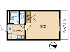 洋室広々８帖です