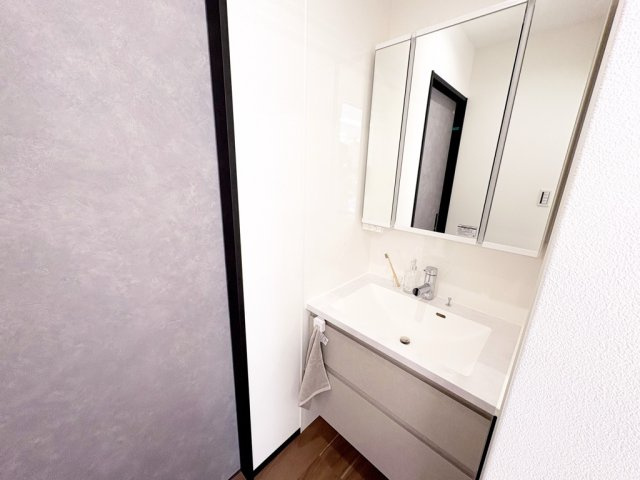 海南市大野中10号棟の独立洗面台