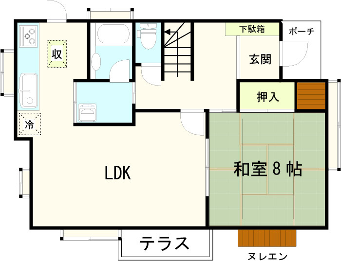 平塚市岡崎・中古戸建の間取り|便利な床下収納付き♪