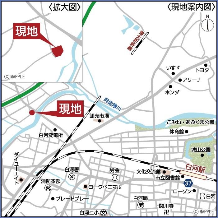 新築戸建・新築建売　西郷村米堀川向＜耐震+制震＞米小・西郷一中の地図