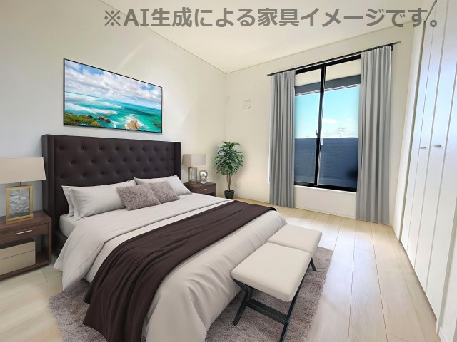 新築戸建・新築建売　西郷村米堀川向＜耐震+制震＞米小・西郷一中の洋室|※家具を配置した場合のイメージ図になります！実際に家具はつきません。