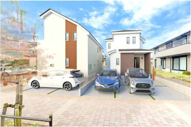 福生市武蔵野台1丁目全２棟　新築分譲の完成予想図