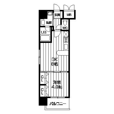 レジディア京町堀の間取り