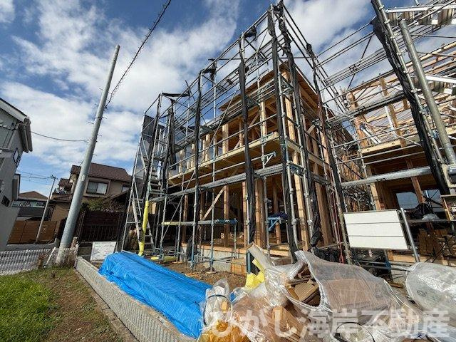 茅ヶ崎市萩園　新築戸建　全3棟の外観|11月20日撮影　建築中　現地外観