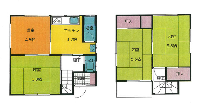 【間取り】 | 芝田1丁目借家M