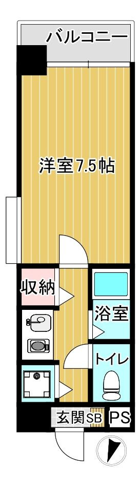 ステイツ西新オレンジ通りの間取り