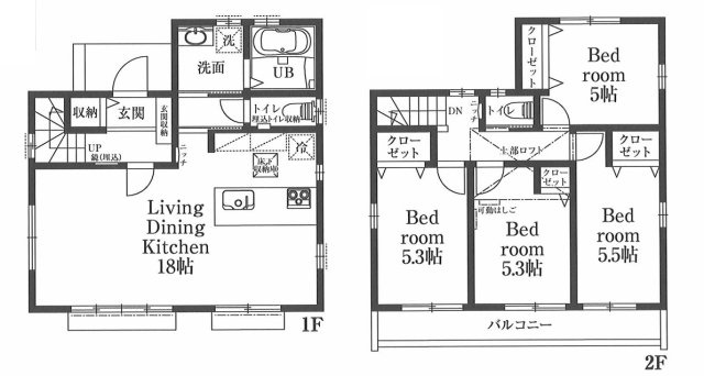 所沢市北中1丁目　新築戸建　の間取り