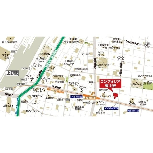 コンフォリア東上野の地図