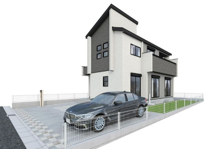 平塚市東中原1丁目新築戸建て　1号棟の外観パース|外観パースです