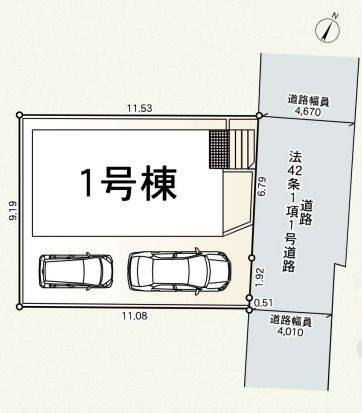 厚木市関口新築戸建て　第17-1号棟の区画図|配置図「厚木市関口新築戸建て　1号棟」