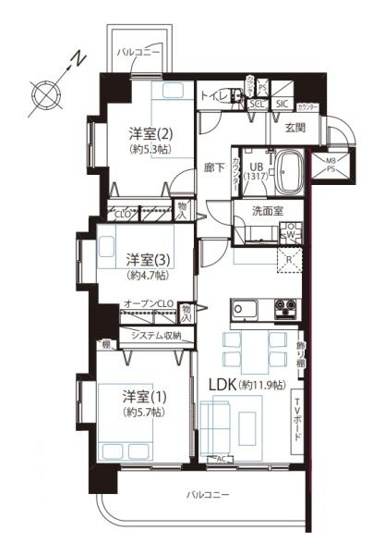 【間取り】 | モナーク碑文谷