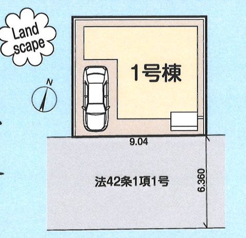 座間市小松原1丁目新築戸建て　1号棟の区画図|区画図「座間市小松原1丁目新築戸建て」